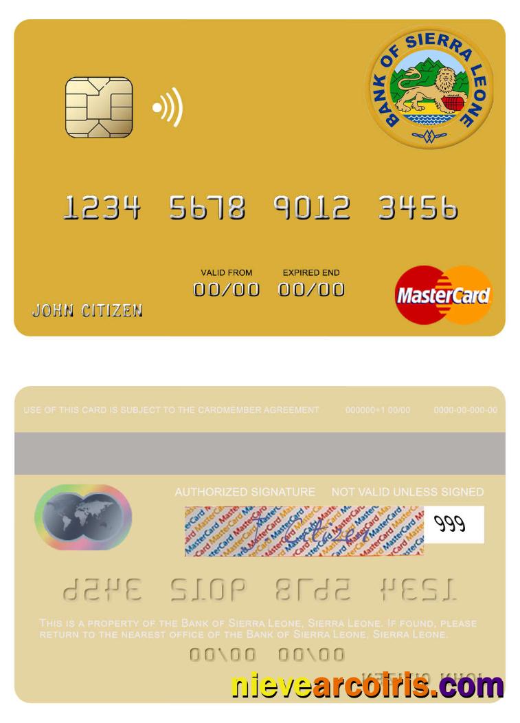 Sierra Leone Bank of Sierra Leone  mastercard